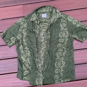 Green Hawaiian Life Is Good Button Down